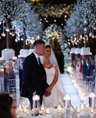 Sofia Vardy's parents, Jamie Vardy and Rebekah Vardy during their wedding.